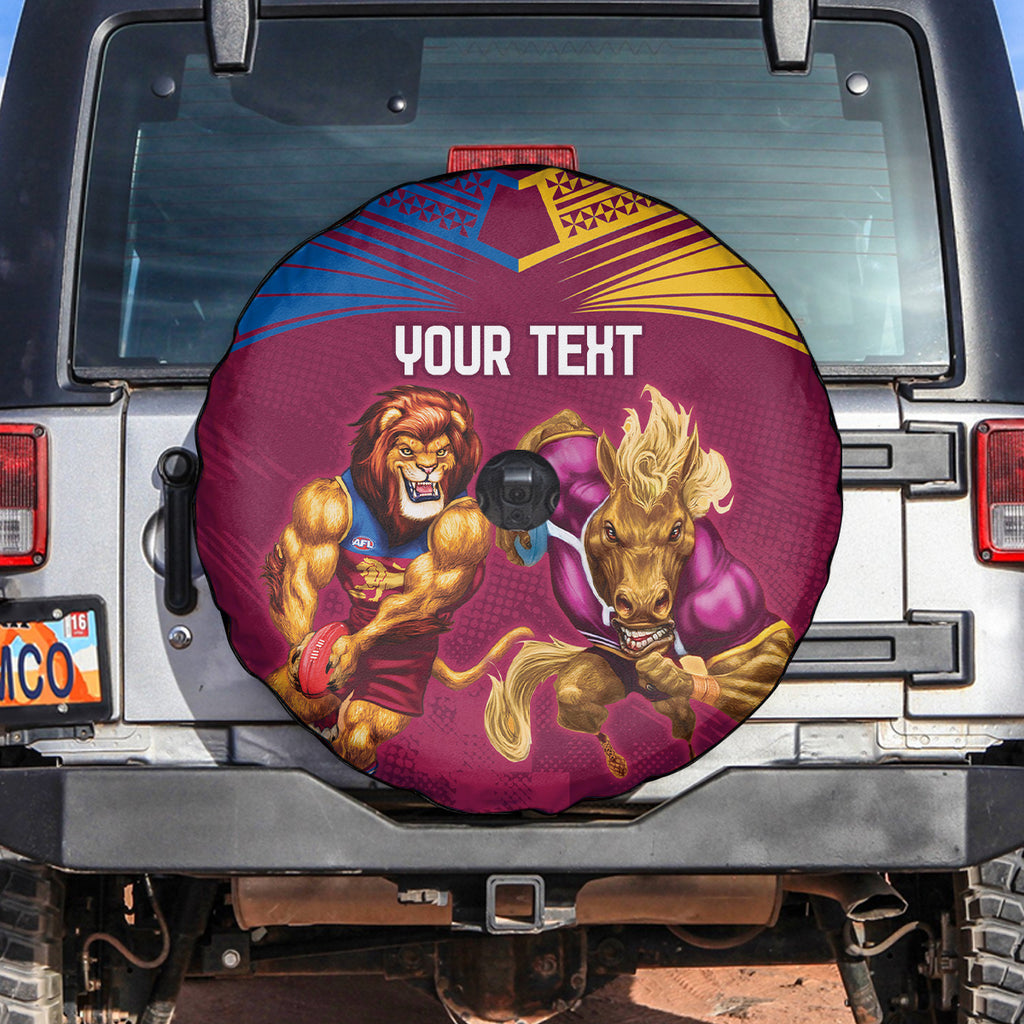 Custom Brisbane Broncos and Lions Spare Tire Cover Together Sporty Style