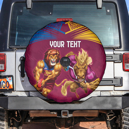Custom Brisbane Broncos and Lions Spare Tire Cover Together Sporty Style