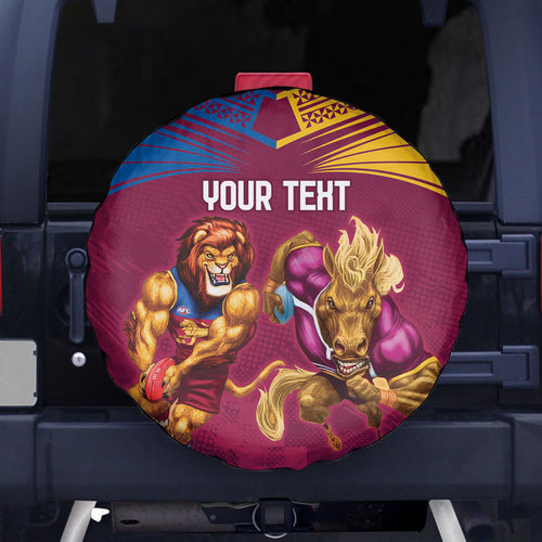 Custom Brisbane Broncos and Lions Spare Tire Cover Together Sporty Style
