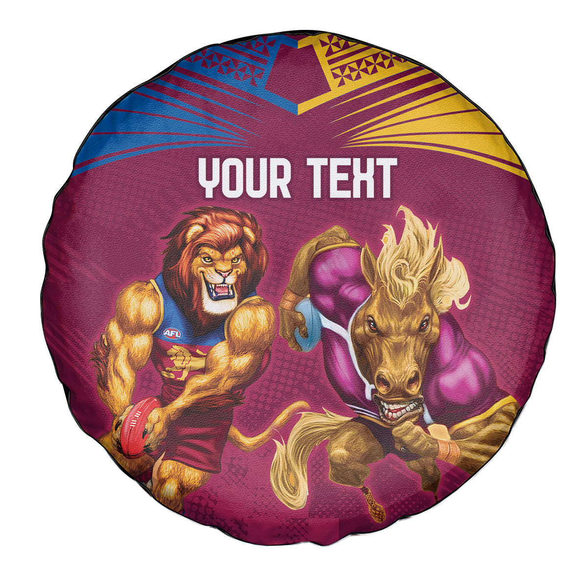 Custom Brisbane Broncos and Lions Spare Tire Cover Together Sporty Style