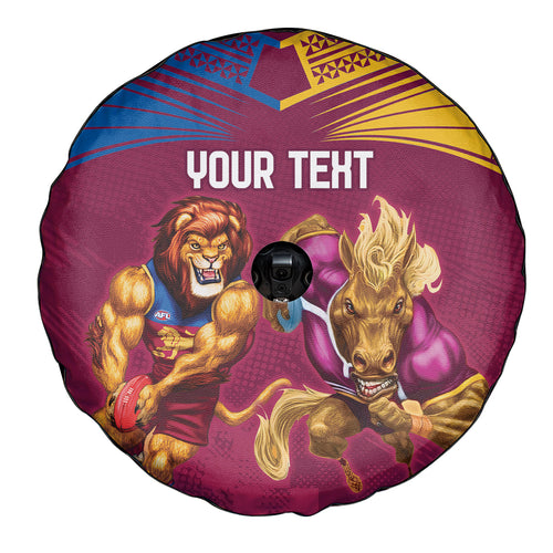 Custom Brisbane Broncos and Lions Spare Tire Cover Together Sporty Style