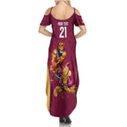 Custom Brisbane Broncos and Lions Summer Maxi Dress Together Sporty Style
