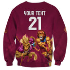 Custom Brisbane Broncos and Lions Sweatshirt Together Sporty Style