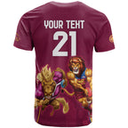 Custom Brisbane Broncos and Lions T Shirt Together Sporty Style