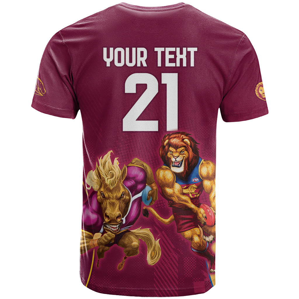 Custom Brisbane Broncos and Lions T Shirt Together Sporty Style