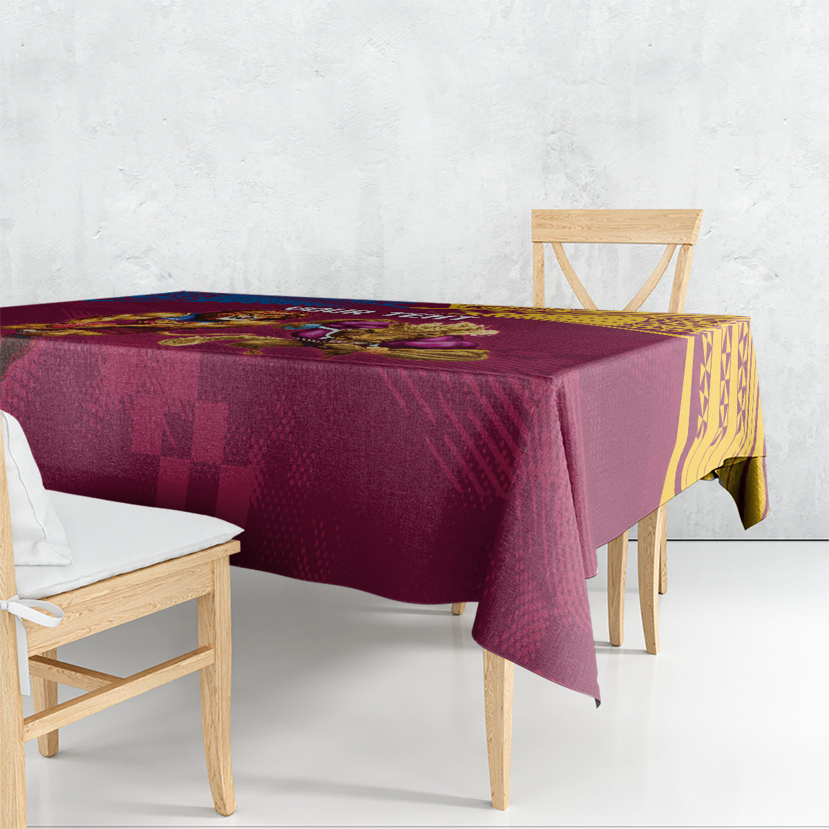 Custom Brisbane Broncos and Lions Tablecloth Together Sporty Style