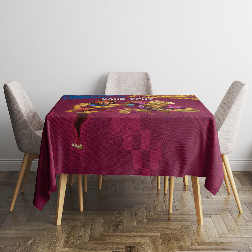 Custom Brisbane Broncos and Lions Tablecloth Together Sporty Style