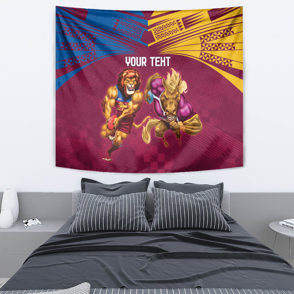 Custom Brisbane Broncos and Lions Tapestry Together Sporty Style
