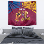 Custom Brisbane Broncos and Lions Tapestry Together Sporty Style