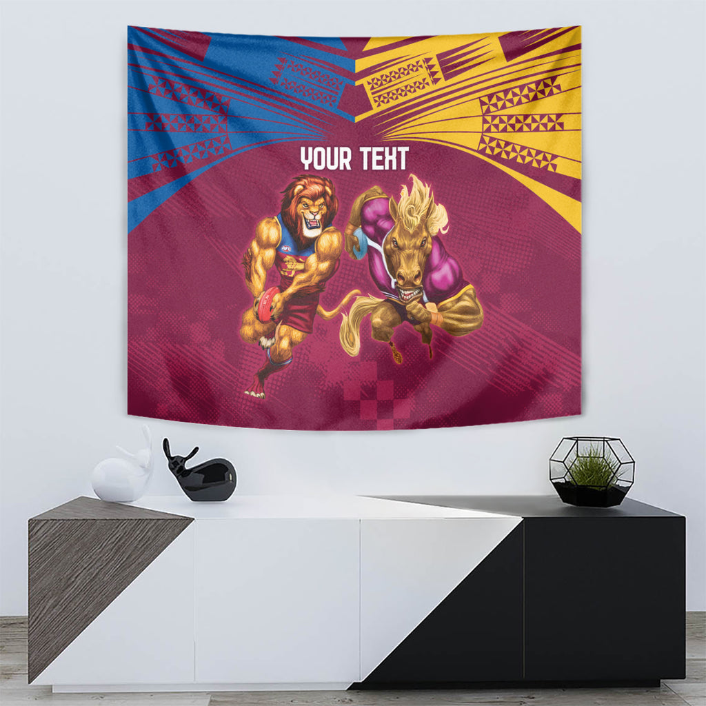 Custom Brisbane Broncos and Lions Tapestry Together Sporty Style