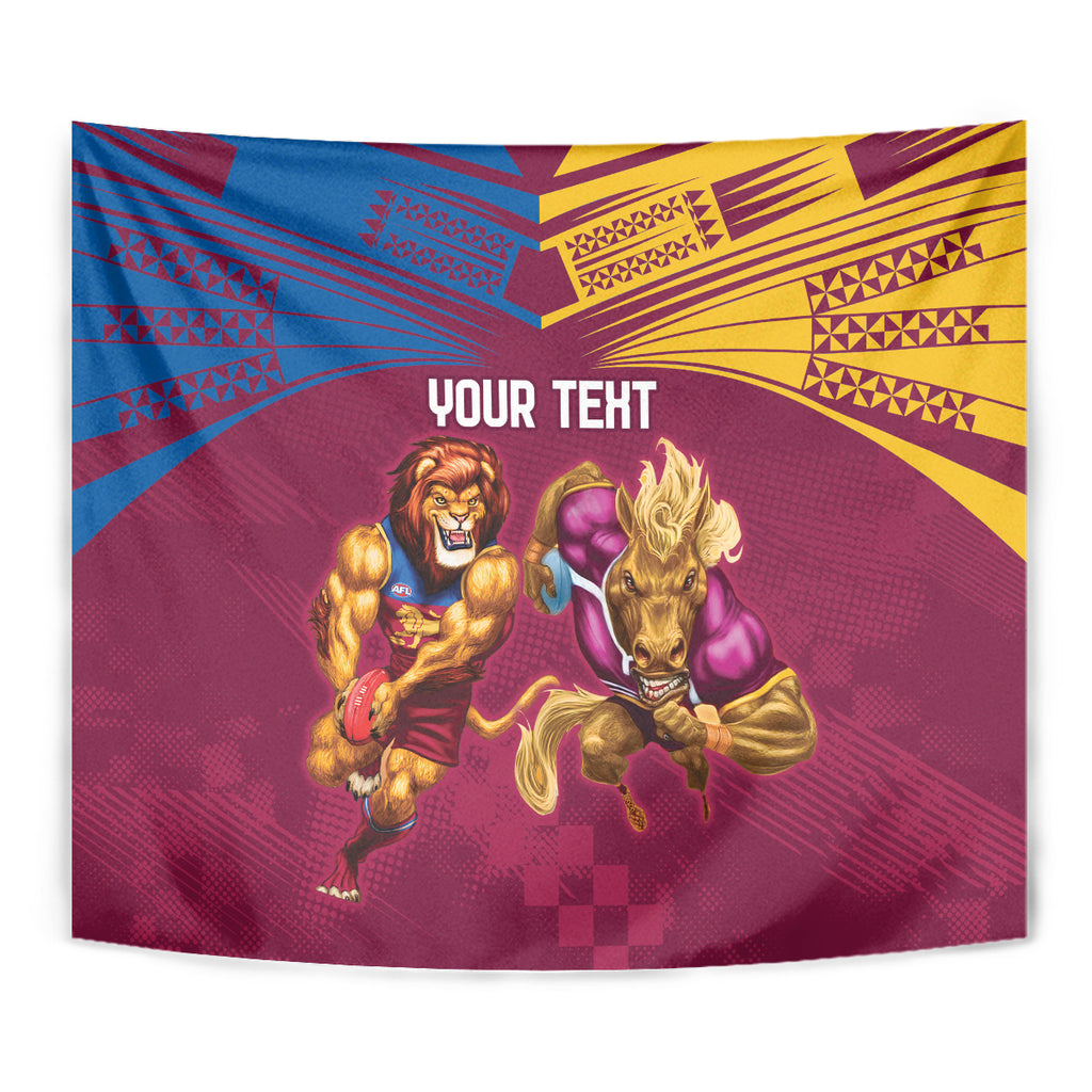 Custom Brisbane Broncos and Lions Tapestry Together Sporty Style
