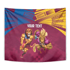 Custom Brisbane Broncos and Lions Tapestry Together Sporty Style
