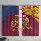 Custom Brisbane Broncos and Lions Window Curtain Together Sporty Style