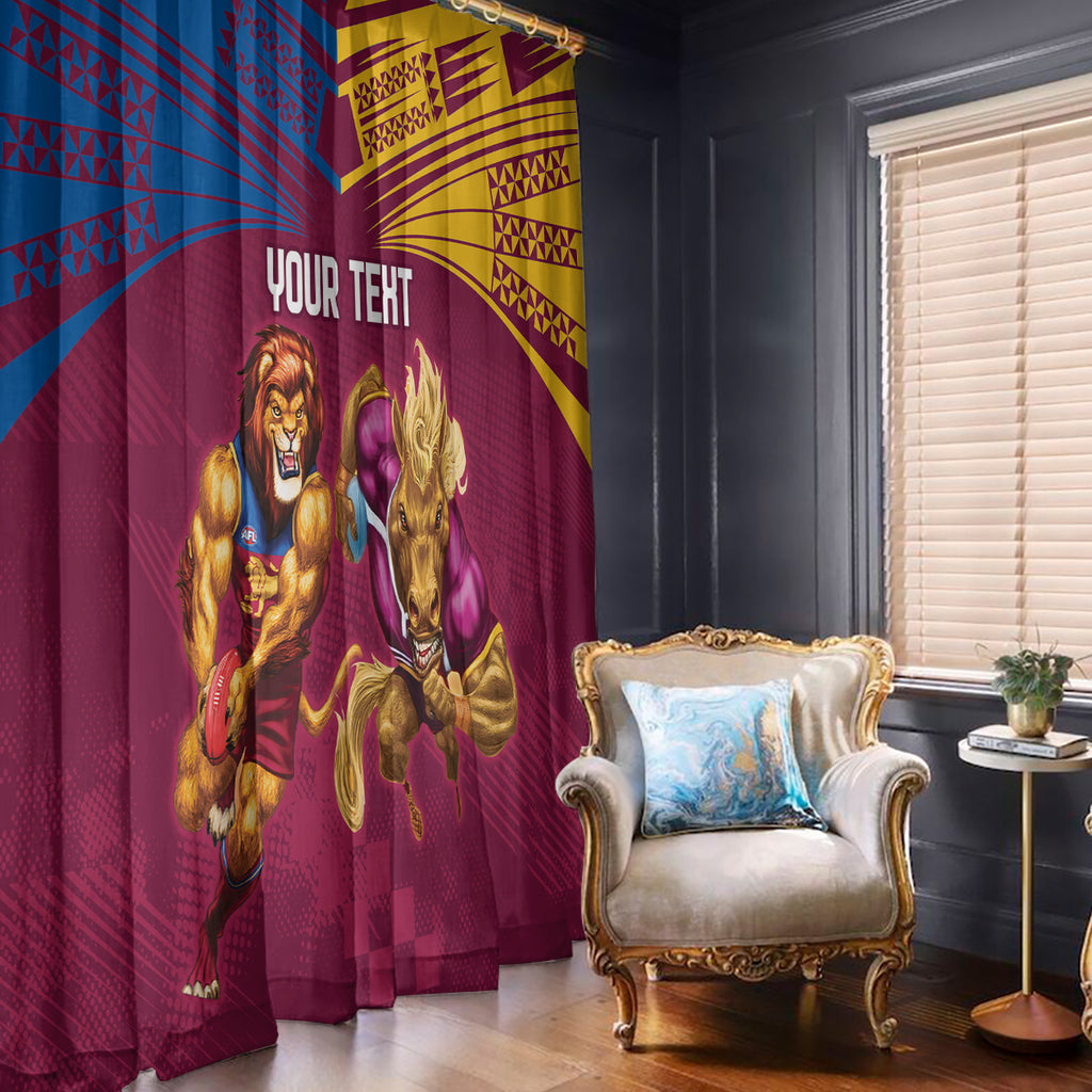 Custom Brisbane Broncos and Lions Window Curtain Together Sporty Style