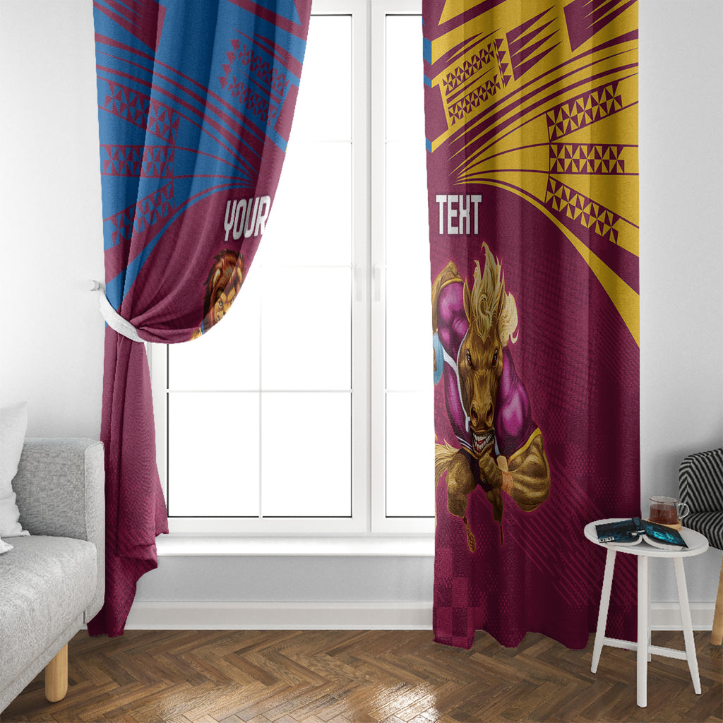 Custom Brisbane Broncos and Lions Window Curtain Together Sporty Style