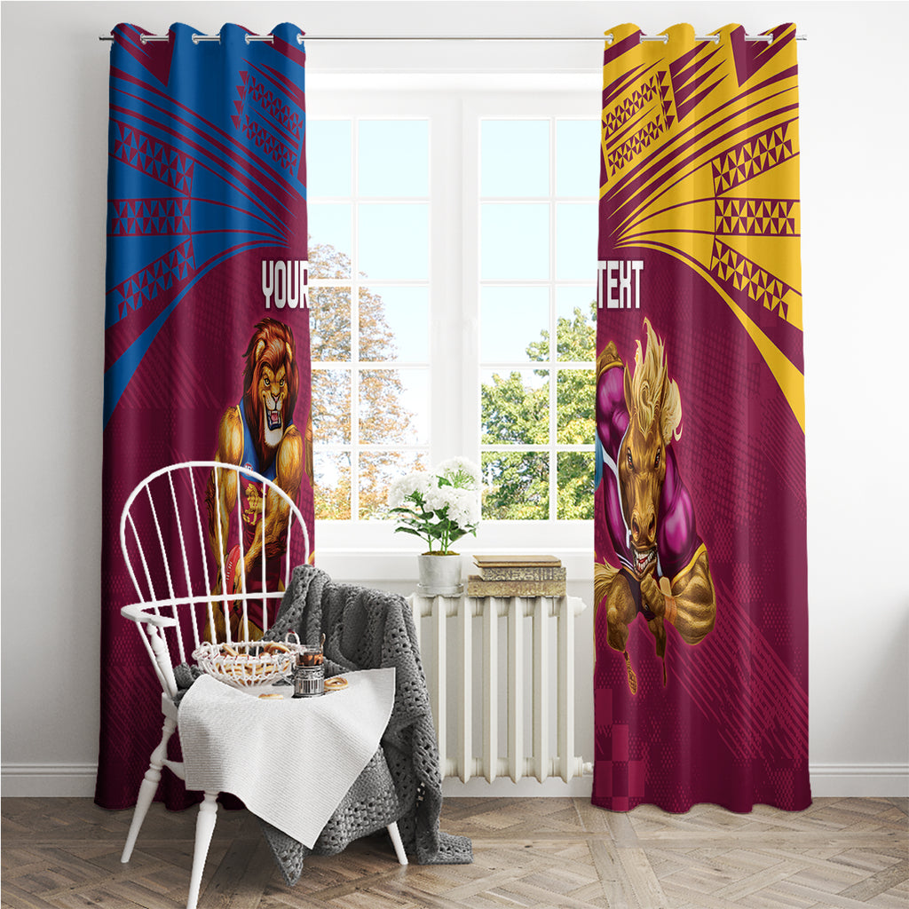 Custom Brisbane Broncos and Lions Window Curtain Together Sporty Style