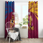 Custom Brisbane Broncos and Lions Window Curtain Together Sporty Style