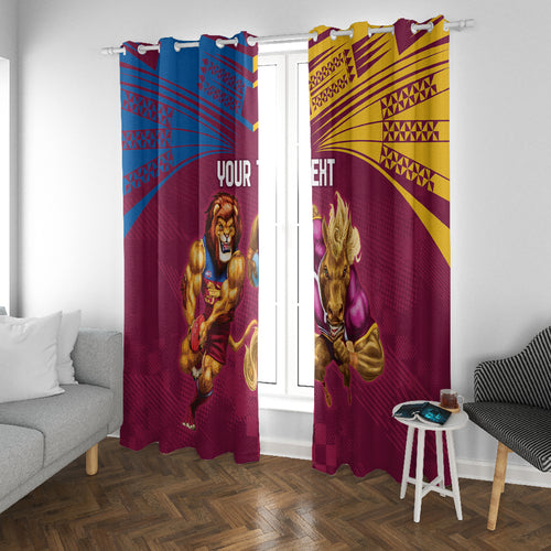 Custom Brisbane Broncos and Lions Window Curtain Together Sporty Style