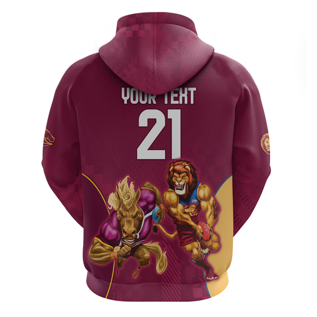 Custom Brisbane Broncos and Lions Zip Hoodie Together Sporty Style