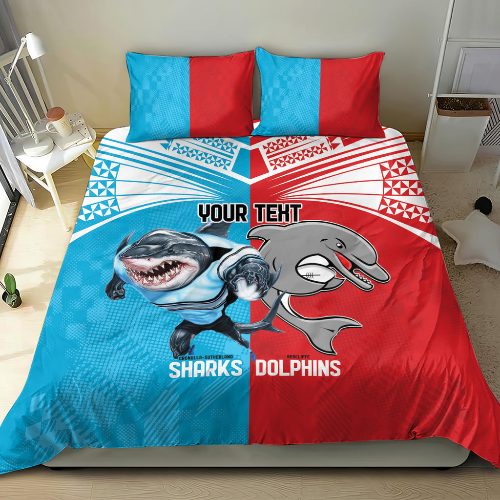 Custom Dolphins and Shark Bedding Set Together Sporty Style