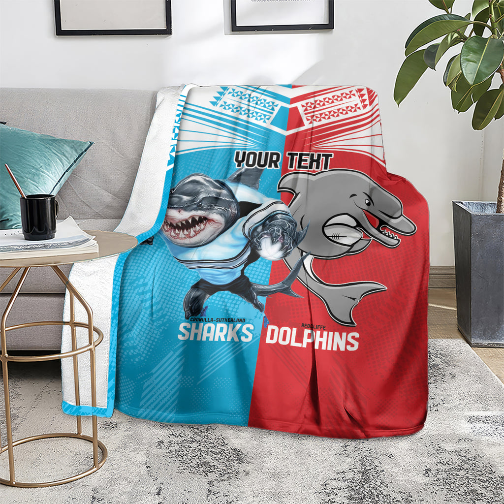 Custom Dolphins and Shark Blanket Together Sporty Style