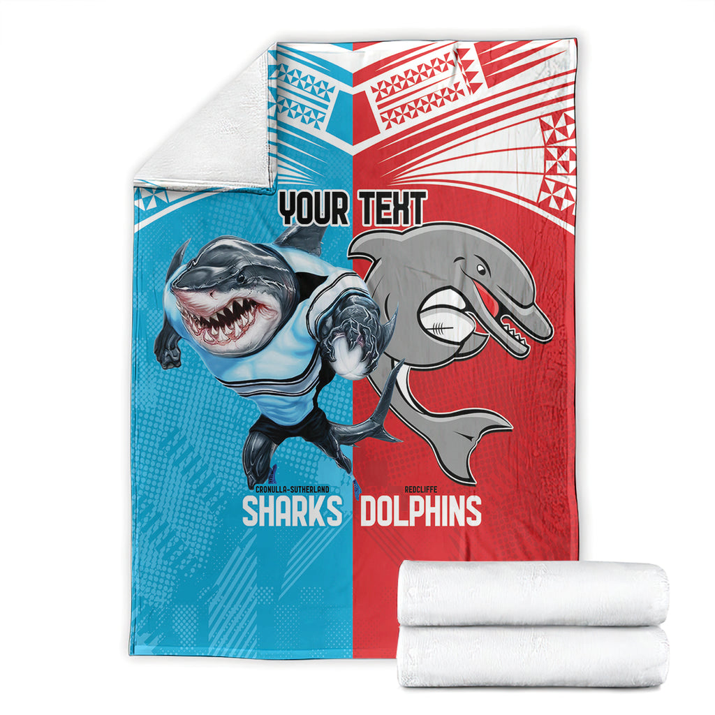 Custom Dolphins and Shark Blanket Together Sporty Style