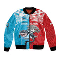 Custom Dolphins and Shark Bomber Jacket Together Sporty Style