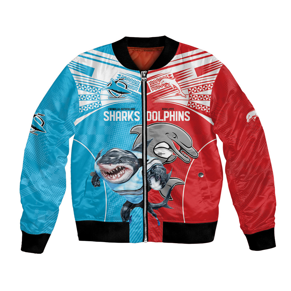 Custom Dolphins and Shark Bomber Jacket Together Sporty Style