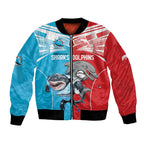 Custom Dolphins and Shark Bomber Jacket Together Sporty Style