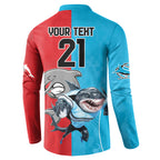 Custom Dolphins and Shark Button Sweatshirt Together Sporty Style
