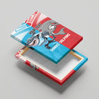 Custom Dolphins and Shark Canvas Wall Art Together Sporty Style