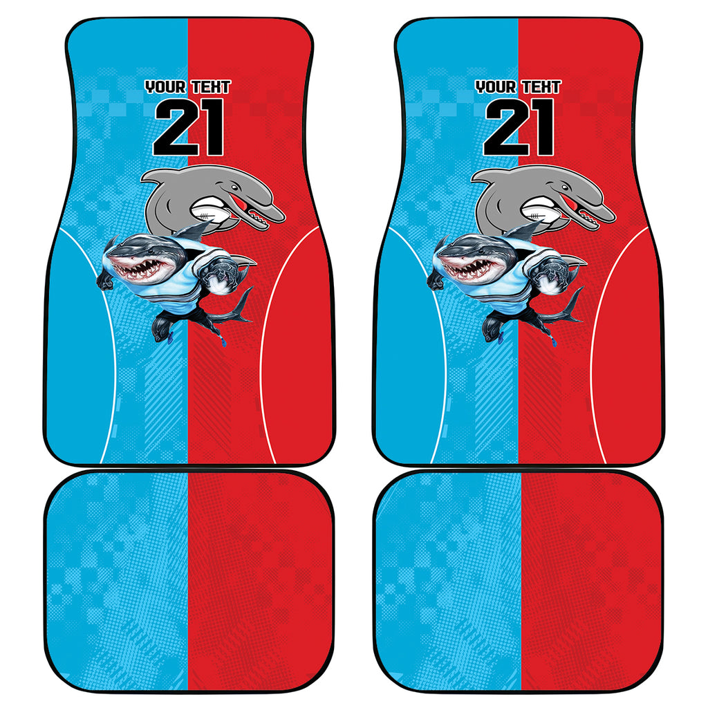 Custom Dolphins and Shark Car Mats Together Sporty Style