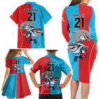 Custom Dolphins and Shark Family Matching Long Sleeve Bodycon Dress and Hawaiian Shirt Together Sporty Style