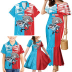 Custom Dolphins and Shark Family Matching Mermaid Dress and Hawaiian Shirt Together Sporty Style
