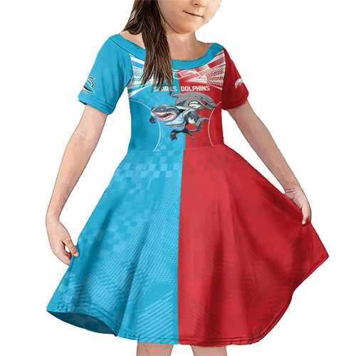 Custom Dolphins and Shark Family Matching Mermaid Dress and Hawaiian Shirt Together Sporty Style