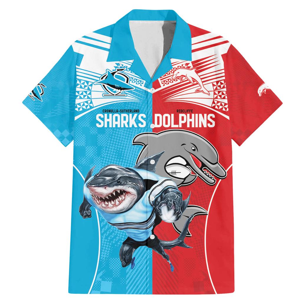 Custom Dolphins and Shark Family Matching Mermaid Dress and Hawaiian Shirt Together Sporty Style