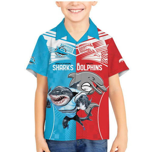 Custom Dolphins and Shark Family Matching Mermaid Dress and Hawaiian Shirt Together Sporty Style