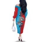 Custom Dolphins and Shark Family Matching Off The Shoulder Long Sleeve Dress and Hawaiian Shirt Together Sporty Style