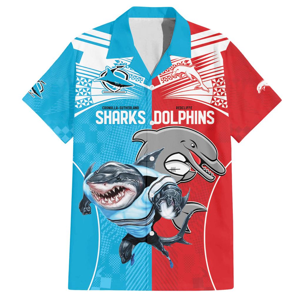 Custom Dolphins and Shark Family Matching Off Shoulder Maxi Dress and Hawaiian Shirt Together Sporty Style