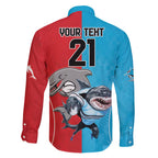 Custom Dolphins and Shark Family Matching Off Shoulder Short Dress and Hawaiian Shirt Together Sporty Style