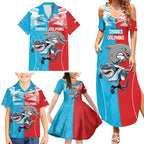Custom Dolphins and Shark Family Matching Summer Maxi Dress and Hawaiian Shirt Together Sporty Style