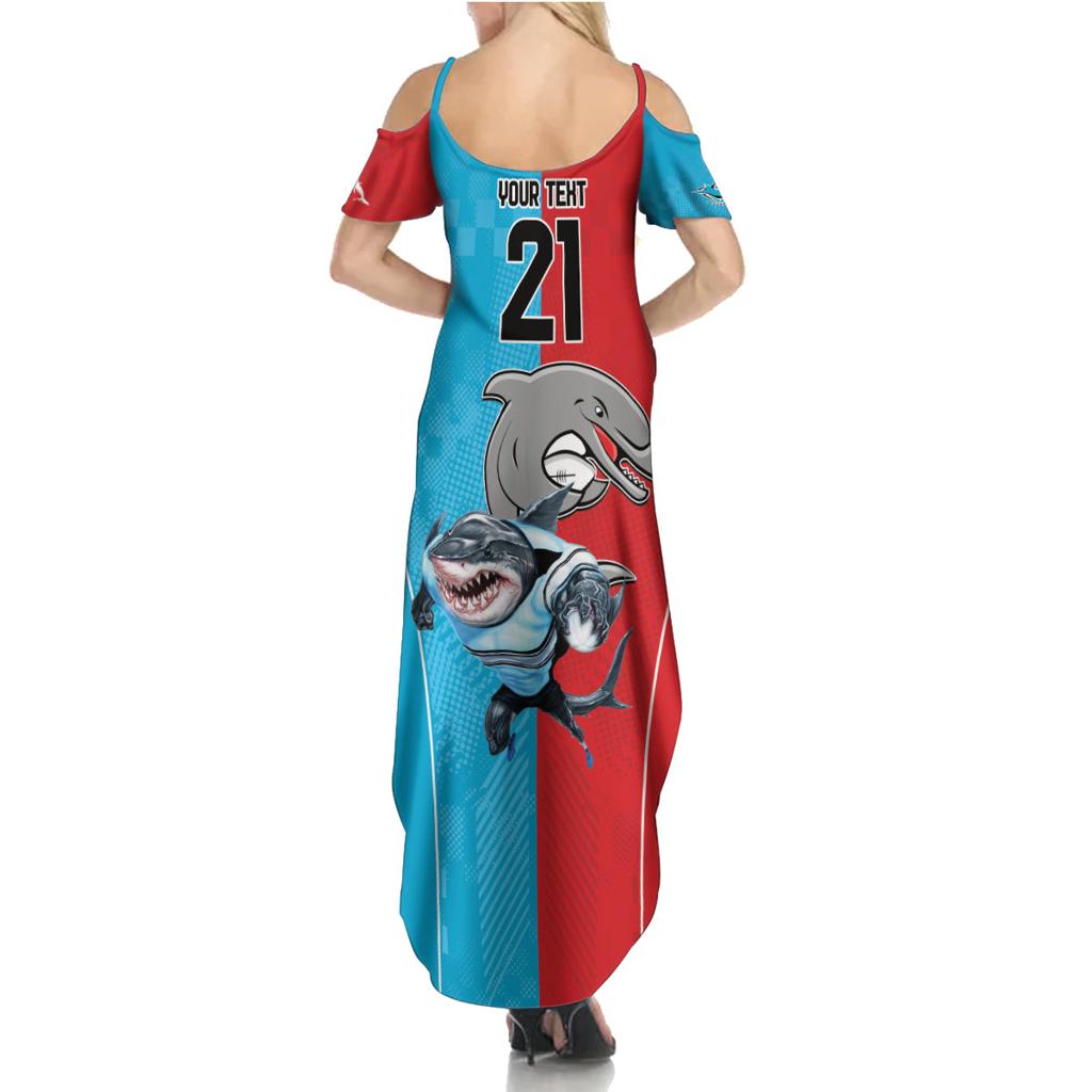 Custom Dolphins and Shark Family Matching Summer Maxi Dress and Hawaiian Shirt Together Sporty Style