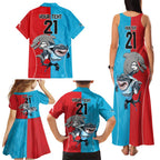 Custom Dolphins and Shark Family Matching Tank Maxi Dress and Hawaiian Shirt Together Sporty Style