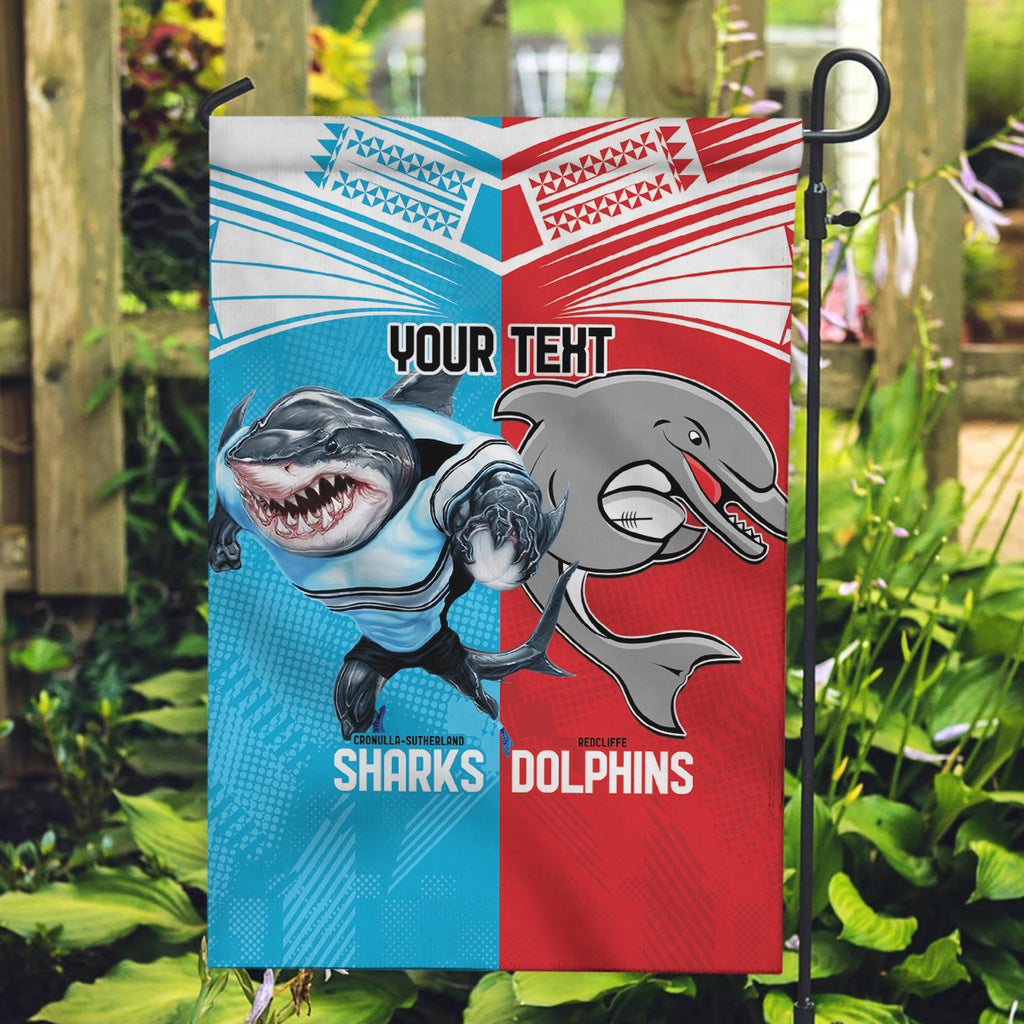Custom Dolphins and Shark Garden Flag Together Sporty Style