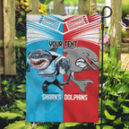 Custom Dolphins and Shark Garden Flag Together Sporty Style