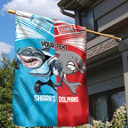 Custom Dolphins and Shark Garden Flag Together Sporty Style