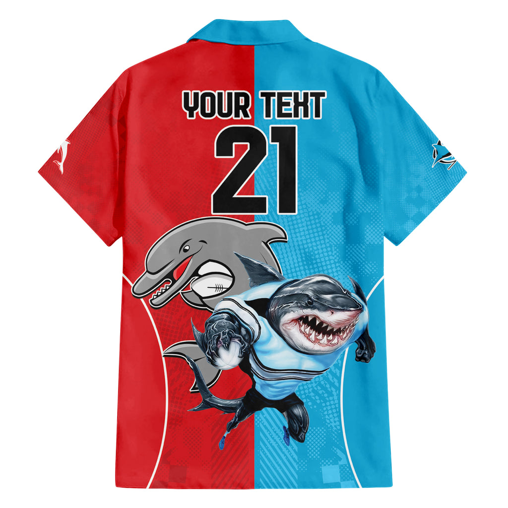 Custom Dolphins and Shark Hawaiian Shirt Together Sporty Style