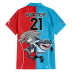 Custom Dolphins and Shark Hawaiian Shirt Together Sporty Style