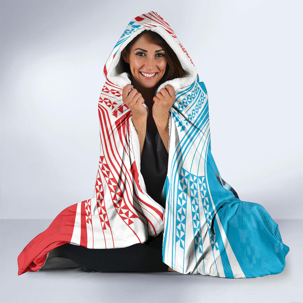 Custom Dolphins and Shark Hooded Blanket Together Sporty Style