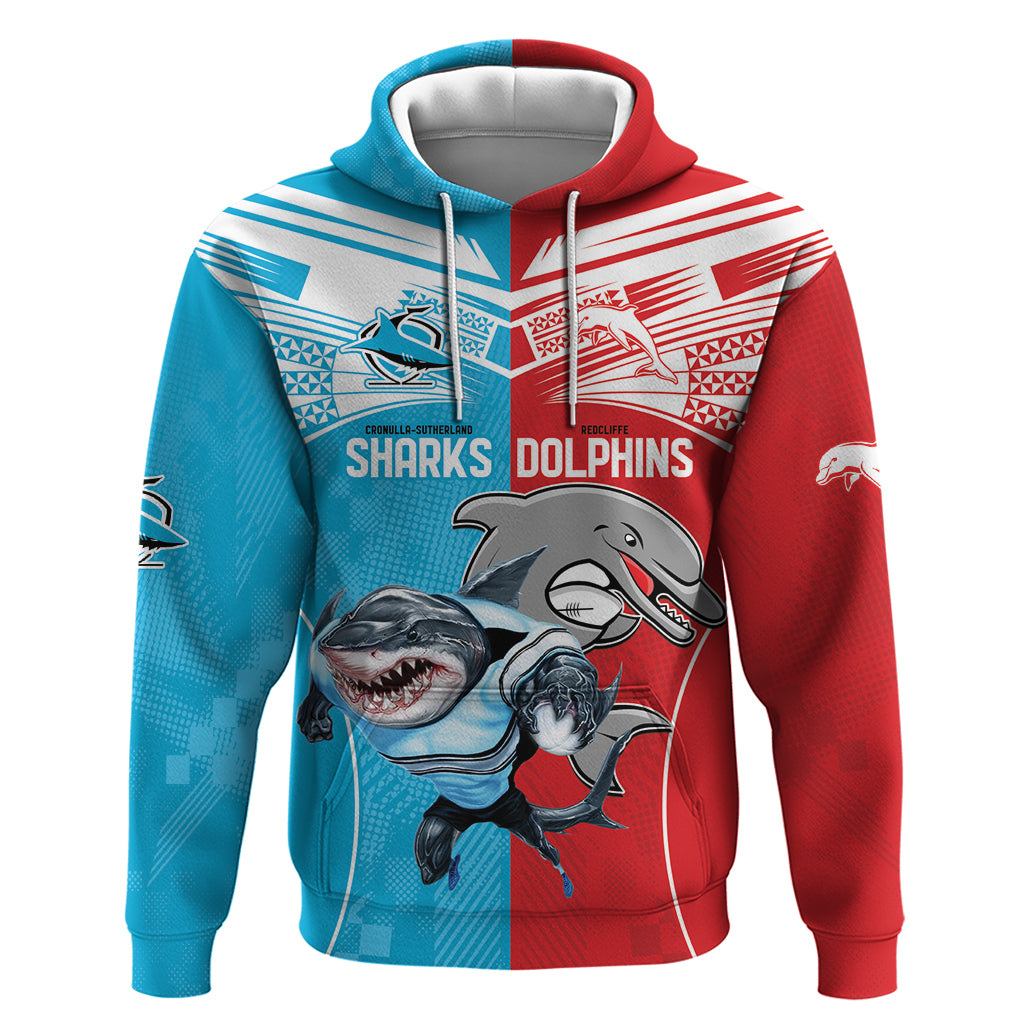 Custom Dolphins and Shark Hoodie Together Sporty Style